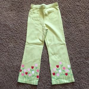 Vintage Gymboree Tip Toe Tulip lime green pants 5